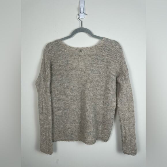 Sud Express Alpaca Mohair Blend Sweater Grey Tan Size Small GUC - Picture 6 of 7